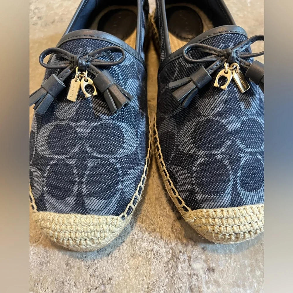 Coach Women's Navy Espadrilles with Signature Pattern - Picture 4 of 5